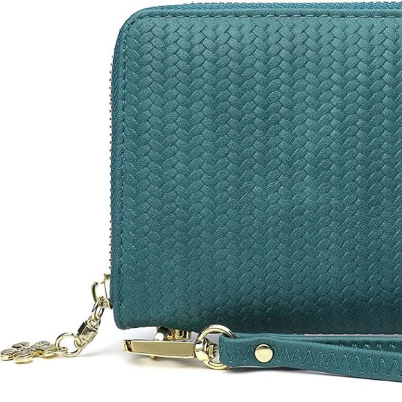 Women Soft Vegan leather Wallet RFID Blocking Phone Wristlet Clutch Card Holder - Picture 3 of 5